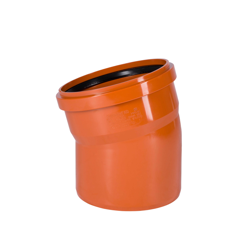 Koleno kanalizační PVC Osma KGB 15°, DN 200, oranžová