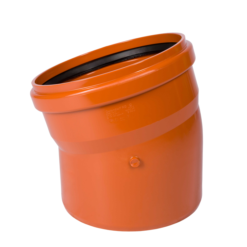 Koleno kanalizační PVC Osma KGB 15°, DN 315, oranžová