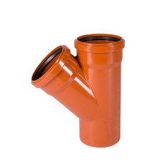 Odbočka kanalizační PVC Osma KGEA 45°, DN 125 x 125, oranžová