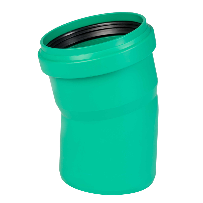 Koleno kanalizační Osma KG 2000 Polypropylen PPKGB 15°, DN 110, zelená