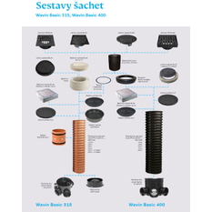 Poklop betonový na šachtovou rouru Wavin Basic 315, zatížení 3 t, čtvercový s rámem