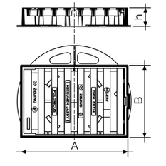 Mříž dešťová litinová Wavin Tegra 600, 420 x 620, zatížení D400 - 40 t