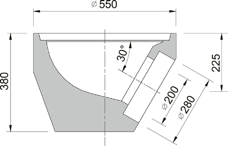 Spodní díl uliční vpusti Kasi 1D Dn 450 s vývodem, výška 380 mm
