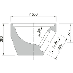 Spodní díl uliční vpusti Kasi 1D Dn 450 s vývodem, výška 380 mm