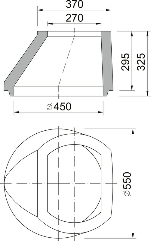 Přechodový díl Kasi díl uliční vpusti 11, redukce 450/270, výška 295 mm