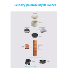 Dno šachtové Wavin Basic 315, DN 160 levý přítok