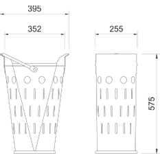 Kalový koš uličních vpustí Kasi pozinkovaný plech, madlo pozinkovaná ocel, pro mříže 300 x 500, v. 325 mm