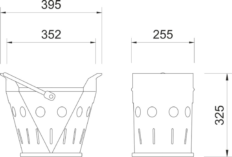 Kalový koš uličních vpustí Kasi pozinkovaný plech, madlo pozinkovaná ocel, pro mříže 300 x 500, v. 275 mm