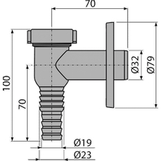 Sifon pračkový Alcadrain (Alcaplast) venkovní, chrom DN32 APS1