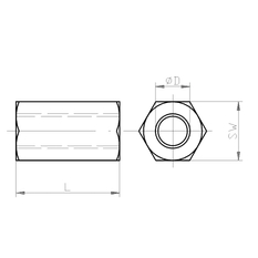 Spojovací matice M6 × 10 × 18 mm DIN6334 pozink