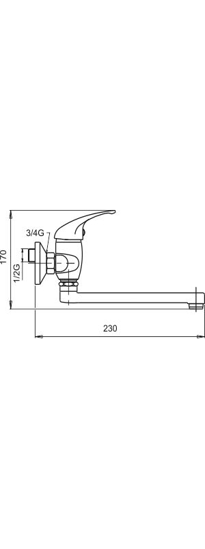 Umyvadlová baterie 100 mm lékařská páka Metalia 55 chrom