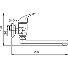 Umyvadlová baterie 100 mm lékařská páka Metalia 55 chrom