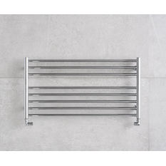 Těleso koupelnové PMH Sorano 905 x 480 mm, horizontální, 211 W, klasické připojení, Kartáčovaná nerez