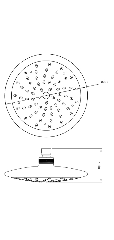 Novaservis Pevná sprcha průměr 200 mm chrom RUP/137,0
