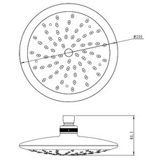 Novaservis Pevná sprcha průměr 200 mm chrom RUP/137,0