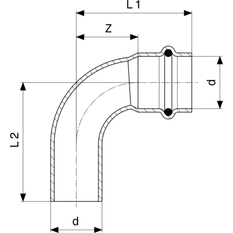 Oblouk&nbsp;90° Viega Prestabo s SC-Contur 1116.1 42