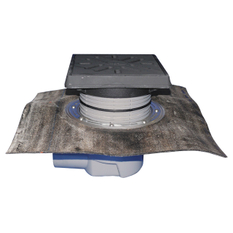 Velkokapacitní (dvorní) vtok HL Hutterer & Lechner, DN110 s ležatým odtokem, se suchou nezámrznou zápachovou klapkou, koš na nečistoty, s asfaltovou manžetou, litina 260x260mm/litina 226x226mm, M125