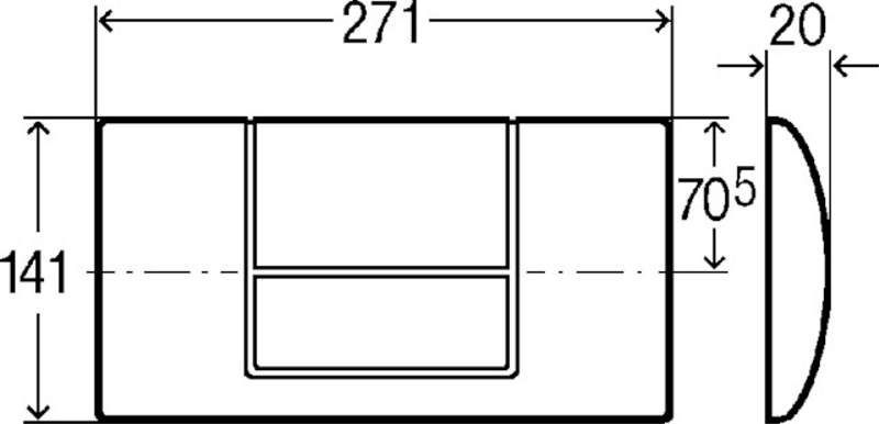 Ovládací deska Viega 8180.1 271 x 141 plast, ušlechtilý mat