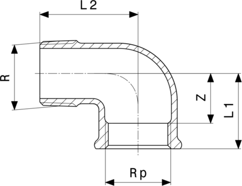 Připojovací koleno 90° Viega Profipress G s SC-Contur 2614.5 1