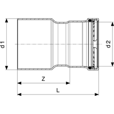 Redukce Viega Sanpress Inox s SC-Contur 2315.1xL 76,1 x 64,0