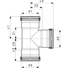 T-kus Viega Sanpress Inox s SC-Contur 2318xL 76,1 x 22 x 76,1