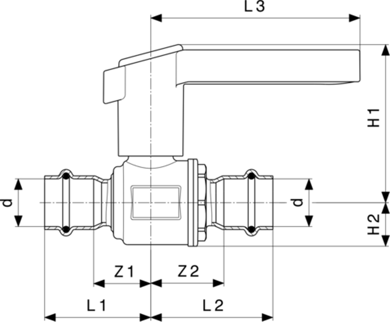 Kulový kohout Viega Sanpress Inox s SC-Contur 2370 18