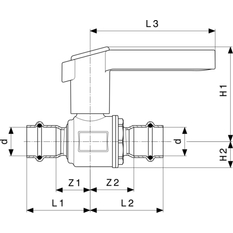 Kulový kohout Viega Sanpress Inox s SC-Contur 2370 18
