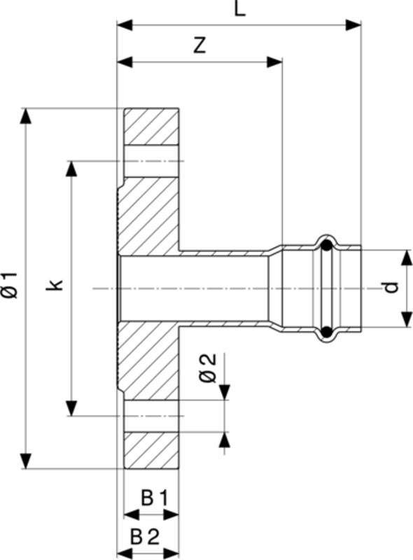 Přírubový přechod Viega Prestabo s SC-Contur 1159 35 (DN32)