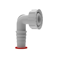 Připojovací koleno pro pračku HL Hutterer & Lechner, 1˝x3/4˝ s plochým těsněním, bílá