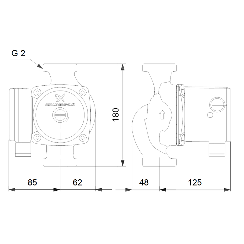 Čerpadlo oběhové Grundfos UPS32-80 N 180 1x230V 50Hz 9H