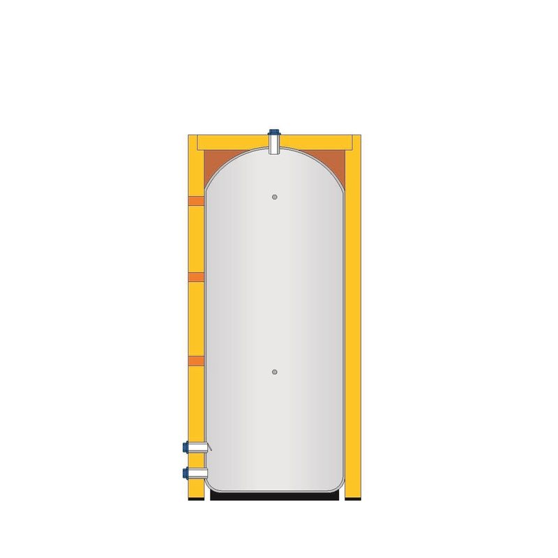 Ohřívač vody zásobníkový pro přípravu TV - s možností instalace topných vložek - 4043l (SMALVER) IVAR.EUROTANK VS1 4000