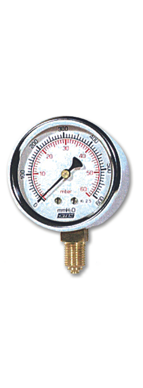 Manometr radiální pro plyn - 0-60mbar/mm H2O IVAR.MM 63