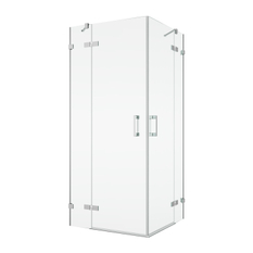 Dvoudílné křídlové dveře Ronal Pur s vyrovnávacími profily levé / 1 strana rohového vstupu 900 x 2000 mm, chrom/sklo čiré