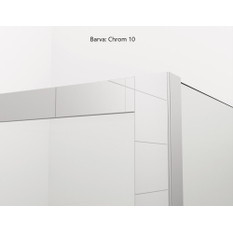 Dvoudílné křídlové dveře Ronal Pur s vyrovnávacími profily levé / 1 strana rohového vstupu 900 x 2000 mm, chrom/sklo čiré