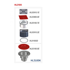 Podlahová vpust HL Hutterer & Lechner, DN50/75/110 se svislým odtokem, ZU standard - vodní, s izolační přírubou, nerez 145x145mm/nerez 138x138mm