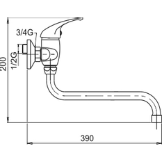 Dřezová baterie Novaservis Metalia 55 lékařská páka 55078L,0 