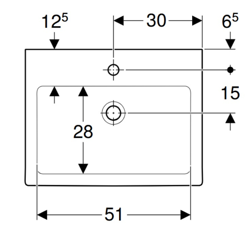 Umyvadlo s otvorem Kolo Twins, 60 x 46 cm, bílá