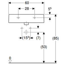 Umyvadlo s otvorem Kolo Twins, 60 x 46 cm, bílá