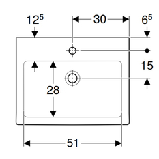 Umyvadlo s otvorem Kolo Twins, 60 x 46 cm, bílá
