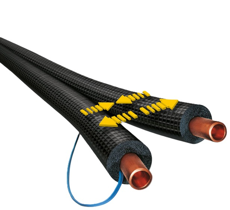Trubka měděná izolovaná dvojitá Armacell Armaflex DuoSolar CU průměr trubky 15 mm, tloušťka izolace 14 mm, délka 20m, černá