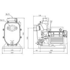 Samonasávací čerpadlo na splaškovou vodu Wilo Drain LP 40/10, Rp 6/4˝, 1x230V, 0.4kW