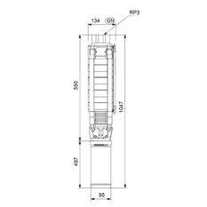 Čerpadlo ponorné Grundfos SP30- 3 Rp3 4˝3X380-415/50 3.0kW