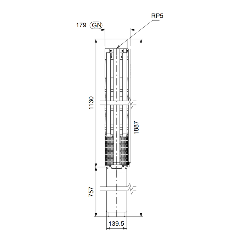 Čerpadlo ponorné Grundfos SP77- 5 Rp5 6˝3X380-415/50 18.5kW