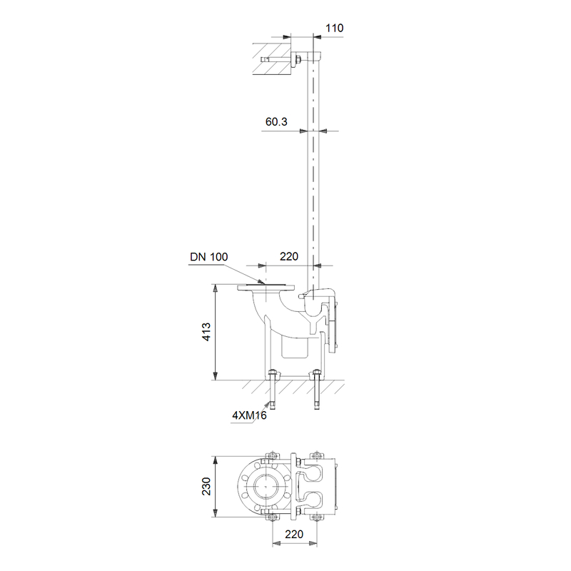Souprava Grundfos Auto coupling set DN100 CI