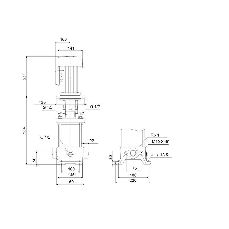 Čerpadlo odstředivé Grundfos CR1-21 A-A-A-E-HQQE 3x230/400 50HZ