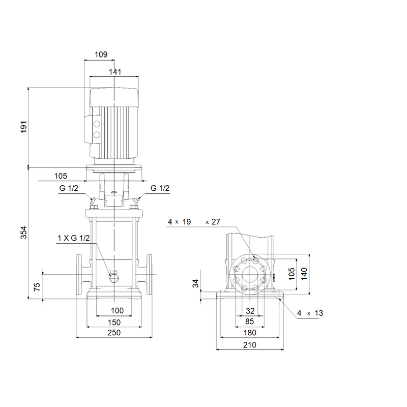Čerpadlo odstředivé Grundfos CRN1-7 A-FGJ-A-E-HQQE 3x230/400 50HZ