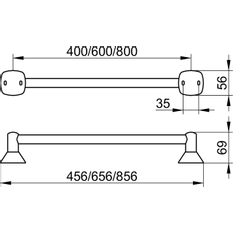 Držák na osušku Keuco City.2, 800 mm, pochromováno