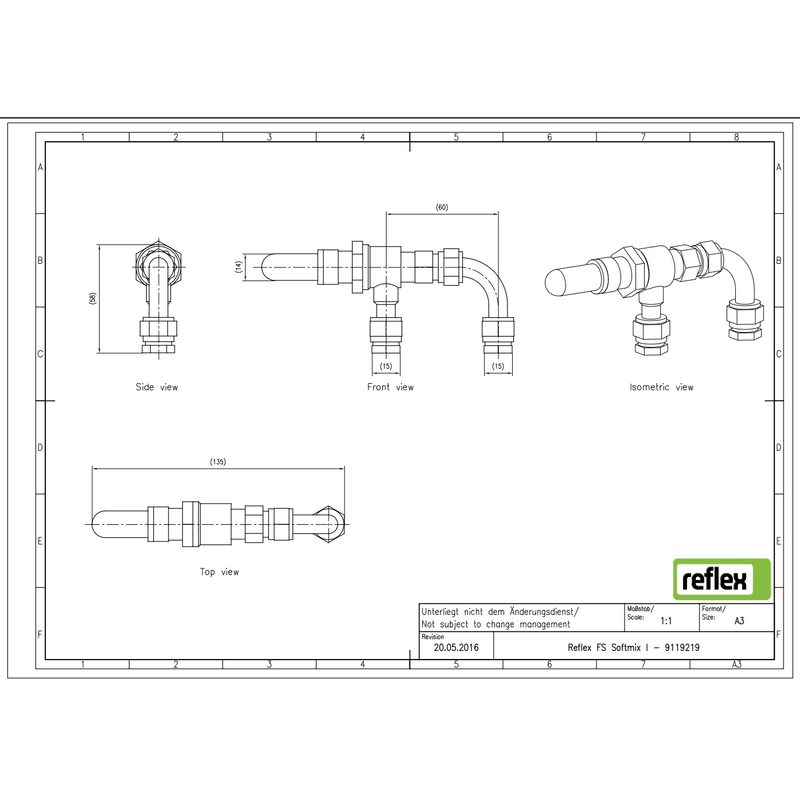 Směšovací zařízení pro změkčovací armatury Reflex Fillsoft Softmix