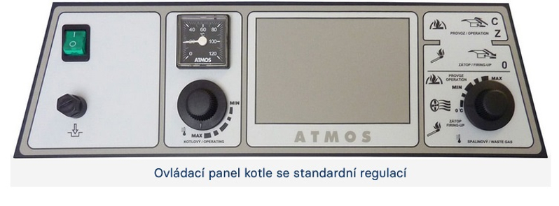 Kotel zplynovací na dřevo Atmos Dřevoplyn DC25S, levý, SVT 931