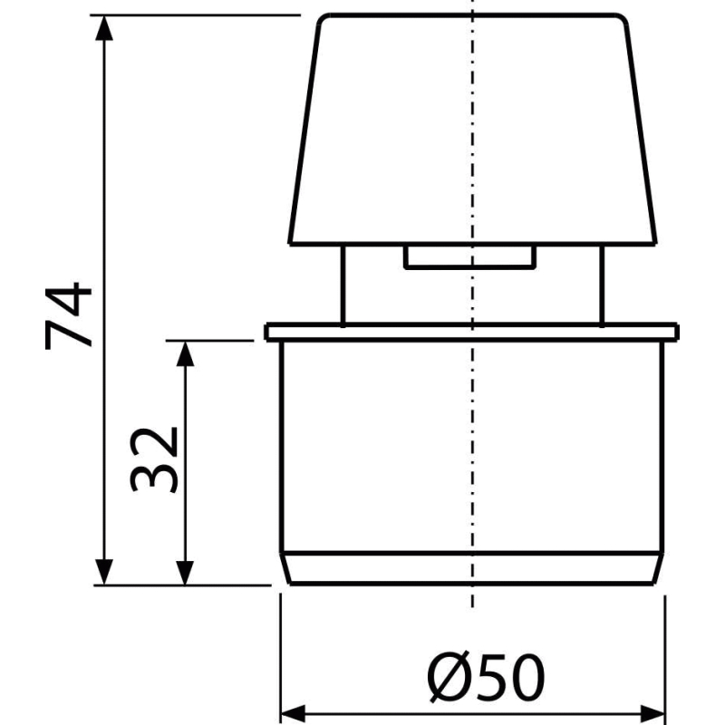 Přivzdušňovací hlavice Alcadrain (Alcaplast) DN50 APH50